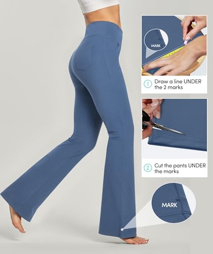 Image of Yoga Pants Women High Waist Workout Bootcut Flare Leggings with Pockets