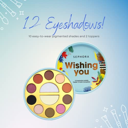 Sephora Collection Wishing You 12 Pan Eyeshadow Palette - Easy-To-Wear Pigmented Shades, Powder #TOP1