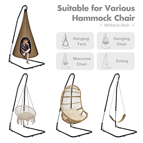 Suncreat Adjustable Hammock Chair Stand, 330 Lbs Capacity, Heavy Duty Hanging Chair Stand For Hammock Air Porch Swing Chair, Black #TOP5