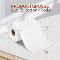 MUNBYN Versandaufkleber selbstklebend 4×6 DHL Etiketten 220 Stück Thermoetiketten BPA-freie Thermopapier für DHL UPS DPD, Kompatibel mit MUNBYN Nelko Phomemo Etikettendrucker, Weiß – Ansicht 2