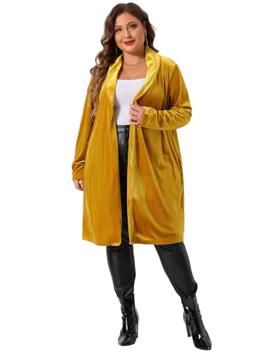 Image of Agnes Orinda Plus Size Velvet Blazers Jackets for Women Casual Lapel Suit Office Work Blazer | Soft Velvet Fabric, Notched Lapel, Button Closure, Vintage Party Style, Long Sleeve Casual Blazer Jacket