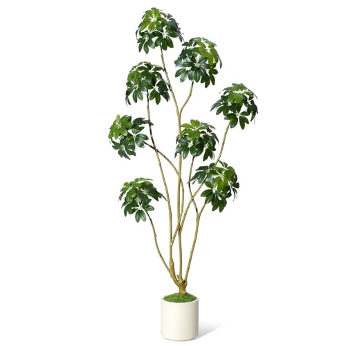 Faux Black Olive Tree 6ft, Faux Floor Plant with White