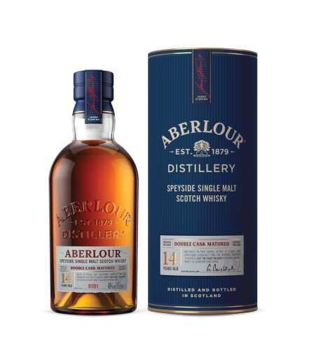 Aberlour Speyside 14 Jahre Single Malt Scotch Whisky, Schottischer Double Cask Matured Scotch, Reifung in American Oak & Sherry Casks, 1 x 0,7 L