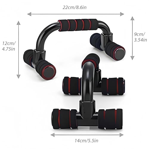 Push Up Bars for Men & Women (Red) - Image 5