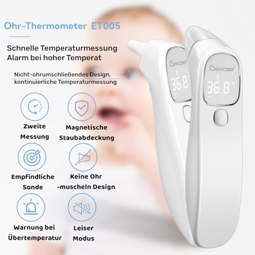 Thermomètre médical Berrcom auriculaire et frontal infrarouge