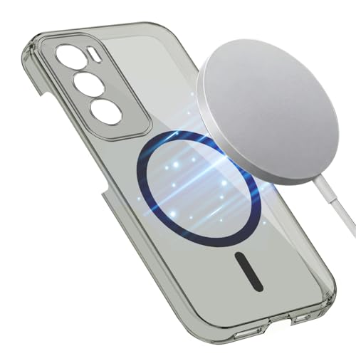 Image of Jkobi Lifetime Anti-Yellow MagSafe Compatible Clear Back Cover Case for Oppo Reno12 5G | Oppo Reno 12 5G (Sleek Hard Crystal | Shockproof and Camera Protection)