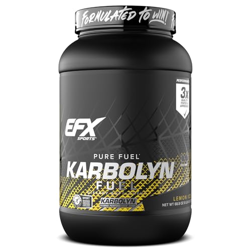 EFX Sports Karbolyn Fuel | Fast-Absorbing Carbohydrate Powder | Carb Load, Sustained Energy, Quick Recovery | Stimulant Free | 36 Servings (Lemon Ice)