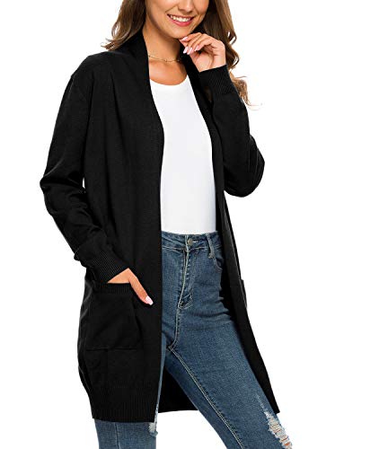 Anymiss Women's Spring Long Sleeve Fall Cardigan Open Front Knit Sweaters with Pockets