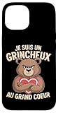 coque iphone 6 grande protection Installation facile Grincheux Au Grand Cœur Humour Ours Cadeau Homme Papa Coque pour iPhone 15