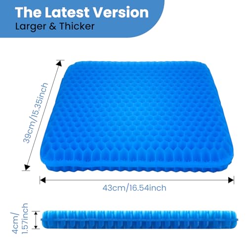 Image of Gel Cushion Orthopaedic Upgraded Seat Cushion Office Chair Breathable with Non-Slip Cover Gel Seat Cushion for Wheelchair Cushion Car Office Home