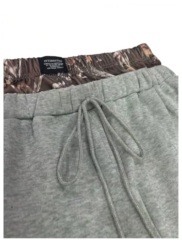 Men's Baggy Pants Camo Double Drawstring Waist Sweatpants Wide Leg Hip Pop Track Trousers4