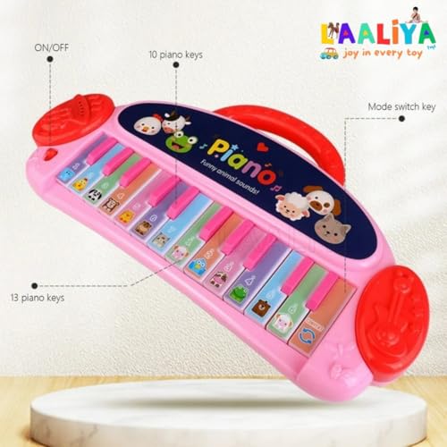 Image of Kids Animal Sound Piano Keyboard - Baby Musical Toy with Lights, Music & Fun Keys | Portable Learning Piano for Toddlers Age 1-5 | Mini Educational Music Instrument for Early Development