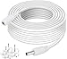 WildHD Power Extension Cable 33ft 1.35mm x 3.5mm Compatible with 5V DC Adapter Cord for CCTV Security Camera IP Camera Standalone DVR (33ft DC3.5mm Plug White)