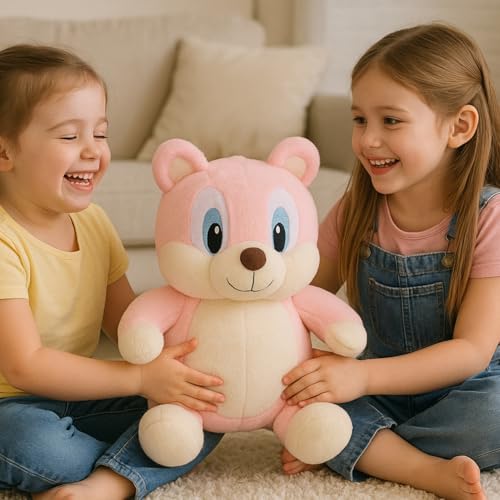 Image of KIDS STOREKIDS STORE Sweet Pink Squirrel for Kids Super Soft Plush Toy with Friendly Expression Plush Smooth Touch Comforting Huggable Body Ideal for Girls' Birthday Gifts Everyday Cuddle Time (50 CM)