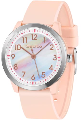 SOCICO Analogico Orologio da Polso per Bambini e Ragazze, 5ATM/50M Impermeabile, Minimalista per 8-18 Anni