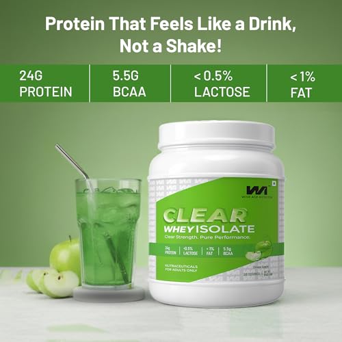 Image of Clear Whey Isolate 90% | 24g Protein Per Serving | 30 Servings | 0.5% Lactose, 1% Fat, 0 Sugar | Fast Absorbing, Zero Bloating, Easy to Digest | Fast Muscle Recovery (GREEN APPLE)