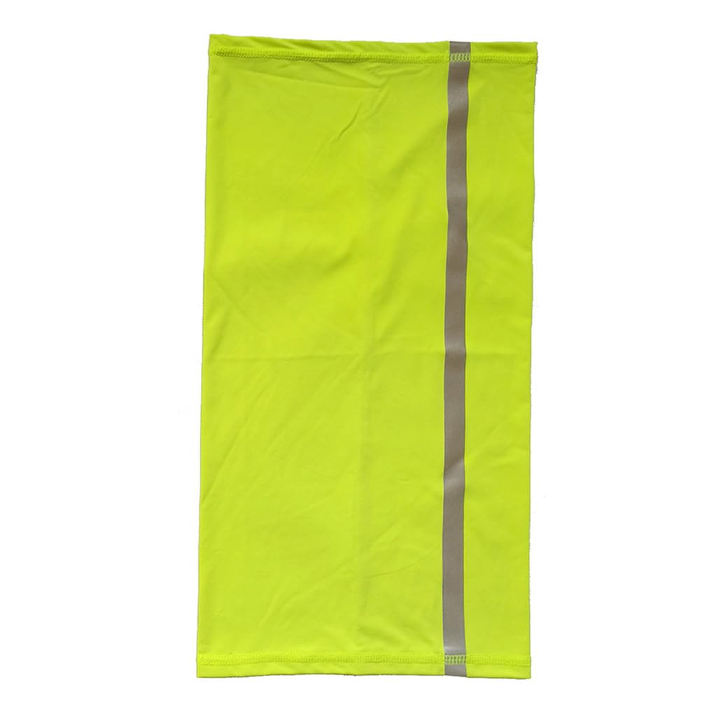 AMSLSIU Neck Gaiter Warmer Headscarf Balaclava Visibility Seamless Bandana Reflective Strip Headwear Outdoor Sports Cold Weather, fluorescent yellow