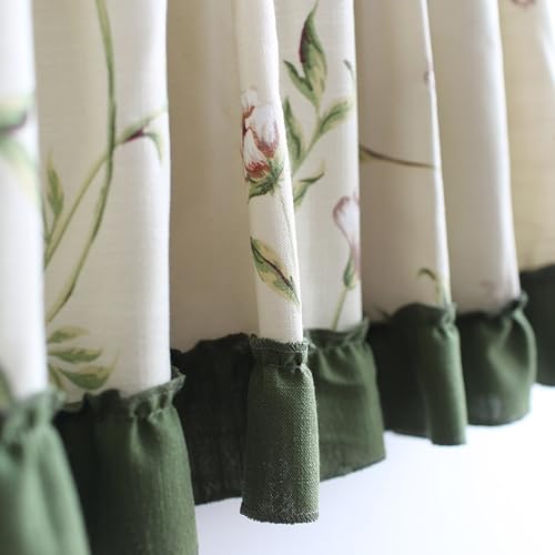 Rideau fenêtre lin beige vert réglable pour verrière et salon