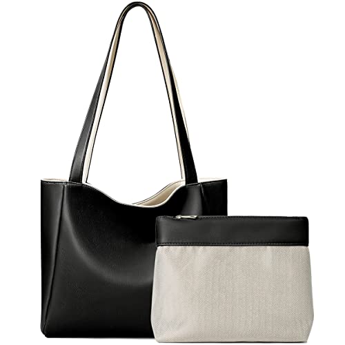 ZhaoCo Sac Fourre-tout Réversible pour Femme, Sac à Bandoulière en Cuir PU de Qualité, lot de 2, Sac à Main de Grande Capacité, Porte-documents pour Femme pour l'école, le travail, le voyage