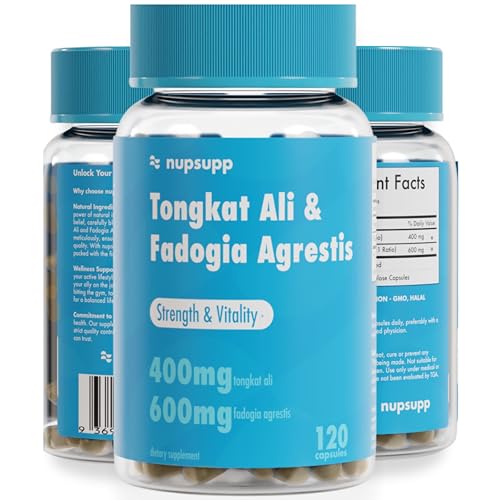Tongkat Ali & Fadogia Agrestis Supplement | 400mg Tongkat Ali + 600mg Fadogia Agrestis | 120 Capsules | 2 Month Supply | nupsupp