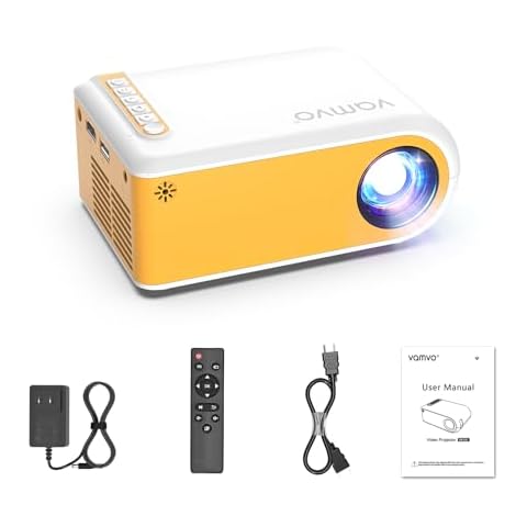 vamvo Mini Portable Projector Small Video Projector for Home Theater Projector, Outdoor Projector Movie use in Camping, Videos Can Be Easily Mirrored Directly to Projector Cover