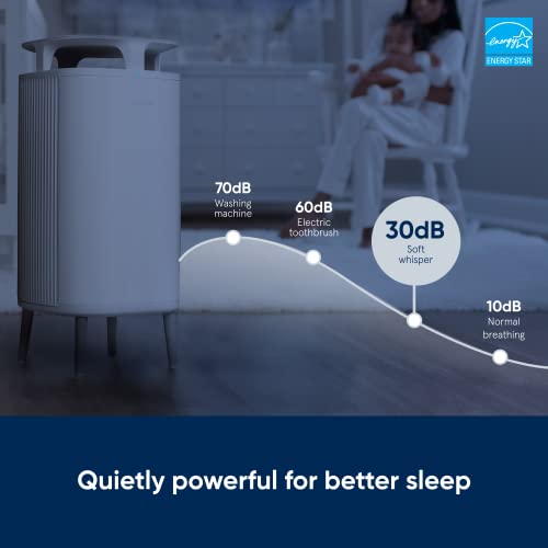 Image of BLUEAIR Air Purifier Large Room, Table Top Air Cleaner for Dust Pet Dander Smoke Mold Pollen Bacteria Virus Allergen, Odor Removal, Home Bedroom Living Room, Alexa, Auto, HEPASilent, DustMagnet 5410i