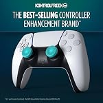 KontrolFreek Lotus for PlayStation 5 (PS5) and PlayStation 4 (PS4) | Performance Thumbsticks | 2 Mid-Rise Concave | Teal/Clear