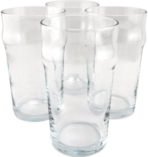 Authentic British Style Imperial Pint Glass with Etched Seal - Set of 4