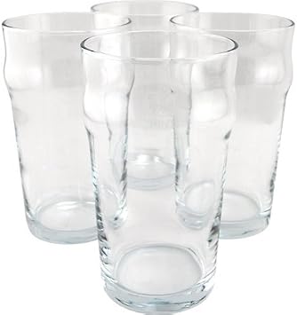 Authentic British Style Imperial Pint Glass with Etched Seal - Set of 4