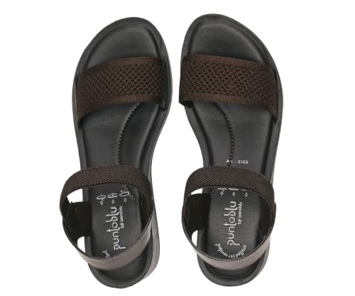 Image of puntoblu Cushion Comfort Platform Heel Sandals for Women | Comfortable Padded Footbed | Breathable Mesh | Slingback Closure | Anti-Skid & Durable Mid Heel Sandal for Girls