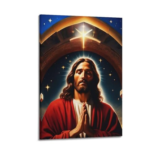 Poster chrétien en prière dévote pour nourrir la foi et embellir le décor de chambre