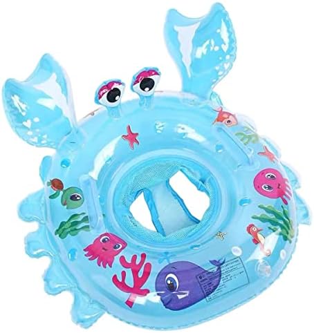 O-Toys Pool Baby Toddlers Inflatable Raft Water Swimming Ring Floating Boat for Kids Crab Blue