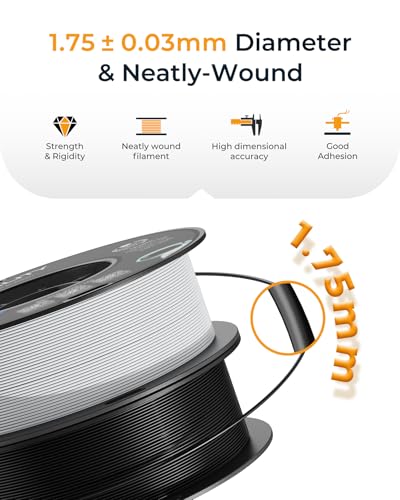 Image of Official Creality PETG 3D Printer Filament 1.75mm 1KG (2.2lbs), High Precision, Strong Toughness, Odorless, Better Flow, Moistureproof 3D Printing CR PETG Filament, White