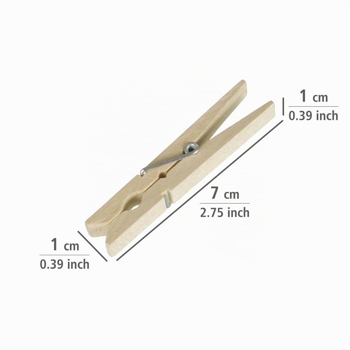 Wenko Pinzas para la Ropa Madera Juego de 50 Piezas - 50 Piezas, Madera, 1 x 7 x 1 cm, Marrón