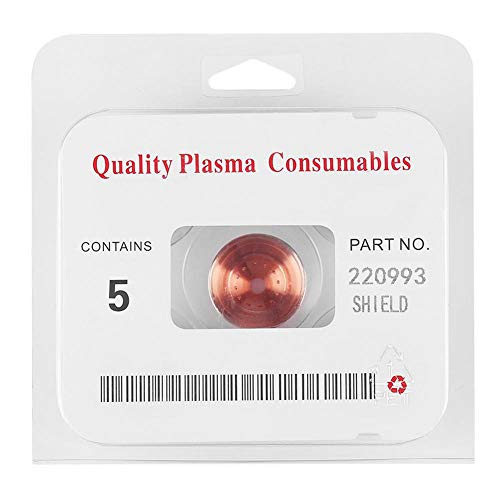 Xinwoer 220993 Shield Cap,5 pcs/Set Plasma Cutter Cutting Torch Consumables Shield Cap