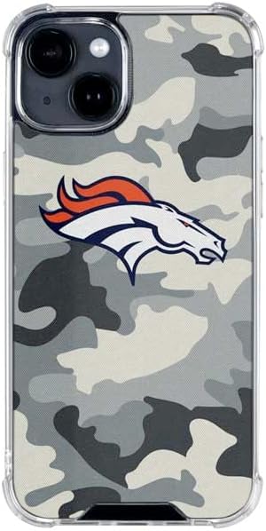 Skinit Clear Phone Case Compatible with iPhone 15 - Officially Licensed NFL Denver Broncos Camo Design