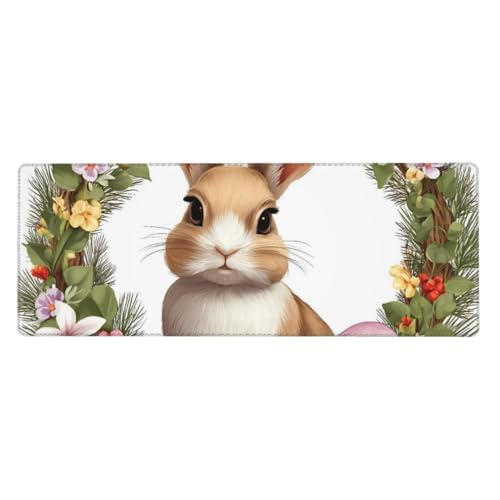 Tapis de souris de jeu haut de gamme motif couronne de lapin 80 x 30 cm