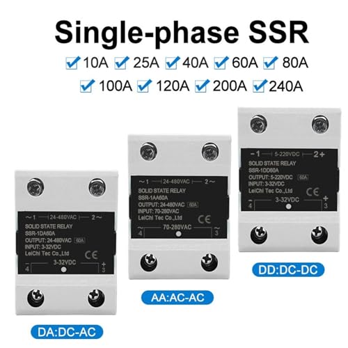 Relais statique commande DC-DC 80A SSR monophasé électronique commutation rapide - 4