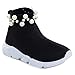 Toocool - Scarpe Bimba Bambina calzino Perle Sport Tessuto Elastico Sneakers Sportive 963B [36,Nero]
