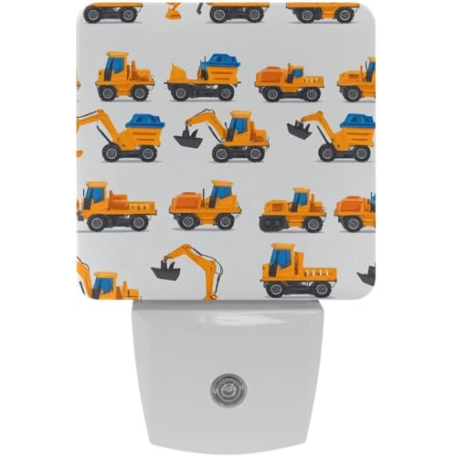 Image of NEWzone Tractor Construction Machines Night Light [2 Pack], Plug in Wall Led Night Lights Decor for Boys Girls Room, Dusk to Dawn Sensor Wall Lamp for Stairway /Bedroom /Kitchen /Nursery Room