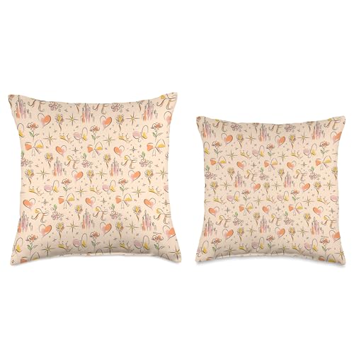 Coussin Disney Princess Pretty Pattern en pêche, 40x40 cm multicolore pour chambre - 4