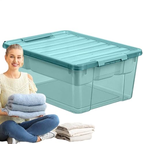 Scatole trasparenti con chiusura a scatto, contenitori per giocattoli, contenitori per con coperchio, scatola per giocattoli, scatole impilabili salvaspazio trasparenti per uffici, cucine,