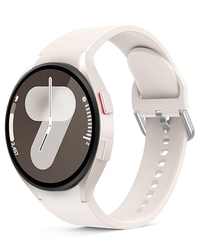 Higgs Strap Compatible with Samsung Galaxy Watch 7 6 5 4, Soft Silicone Sport Band, No Gap, 40mm 44mm Women Men, Unisex, Starlight, 20mm, Silicone, Water Resistant