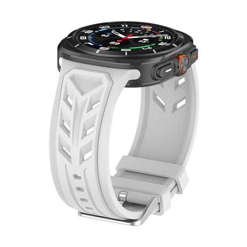 [PLYYQZM] �ɍ��� Sam su ng Galaxy Watch Ultra 47mm���Ԍ��A�[�N�[���o���h�ɓK�����^���^�V�[�X�V���J�Q���o���h�ŁA(Light Grey)