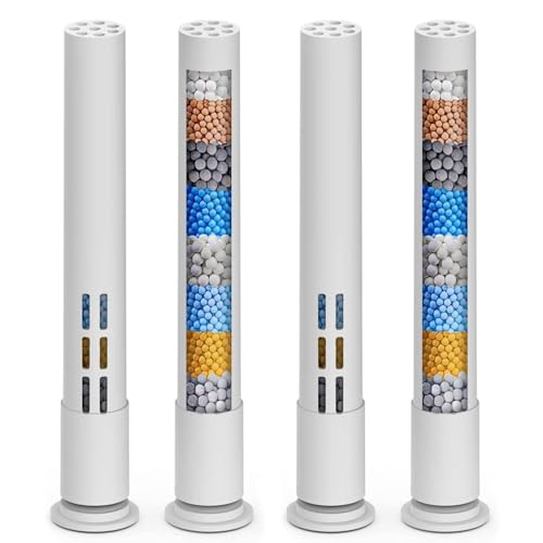 Shower Filter for Handheld Shower Head, 4 Pack 15 Stage Universal Replacement Filters for Hard Water Remove Chlorine and Sediments