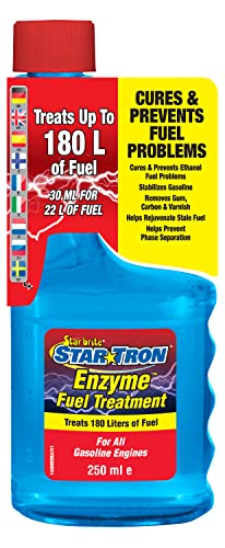 Star Tron Tratamiento de Combustible Enzimático, Fórmula de Motor Pequeño - Trata hasta 180 litros - El Aditivo de Gas Rejuvenece y Estabiliza la Gasolina Vieja, Cura y Previene Problemas de Etanol