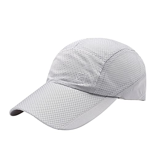 ZEELIY Casquette en maille unisexe chapeau respirant casquette de travail casquette de Baseball unie -soleil casquette d'escalade en plein air casquette d'été Rond (Grey, One Size)