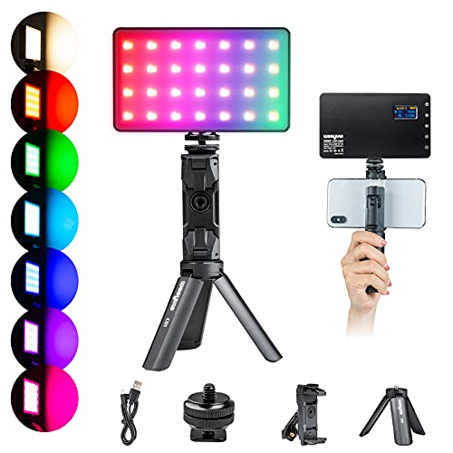 Weeylite RB08P RGB LED Video Videoleuchte Licht, Kameralicht, Mini-LED-Panel zweifarbig Dimmbar 2500K~8500K, ingebauter…