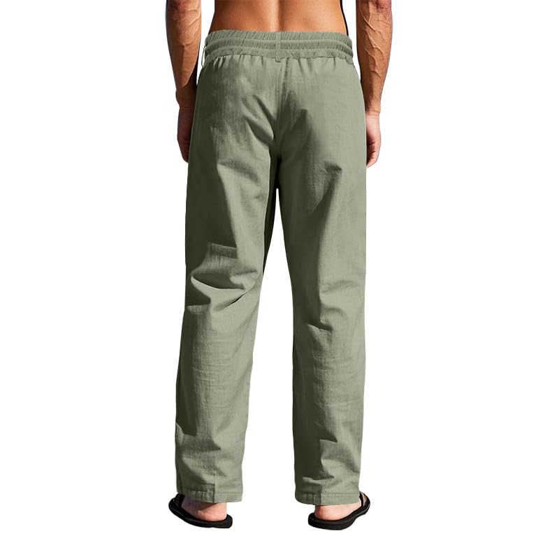 Lightweight Loose Fit Comfy Pants for Men Casual Summer Vacation Solid Color Trousers High Elastic Trendy Outfits3