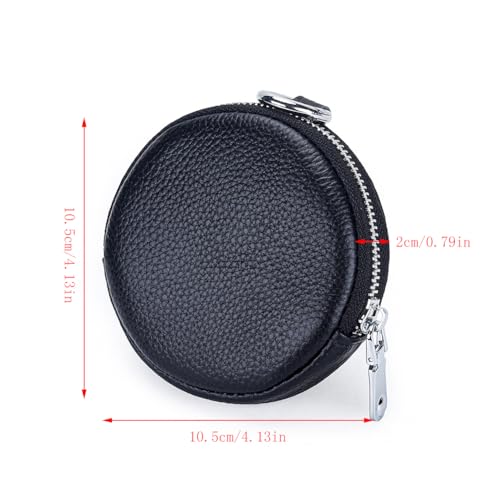 1 Pcs Leather Zipper Coin Purse Wallet With Keychain, Coin Organizer, Change Holder,Card Case, Mini Leather Zipper Storage Bag for Men & Women2